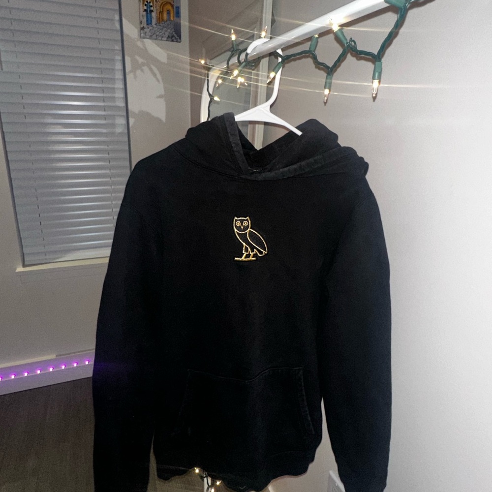 OVO Black Hoodie with Gold Owl Logo
